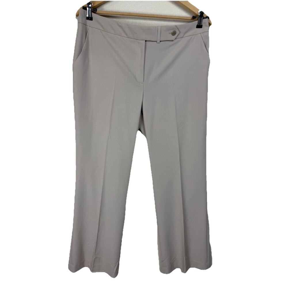 Calvin Klein Women's Pants Slacks Sz 12 Tan Classic Fit Straight Leg Office Work